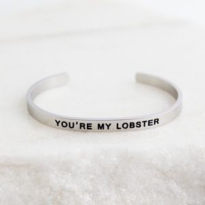 Lillian & Co. “You Are My Lobster” Stainless Steel Cuff Bracelet